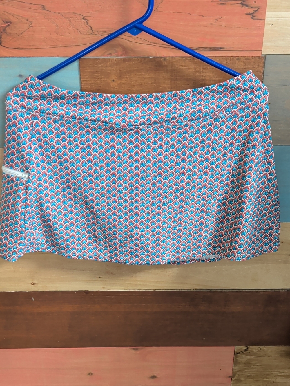 Beach House Coral & Teal Print Swim Skirt